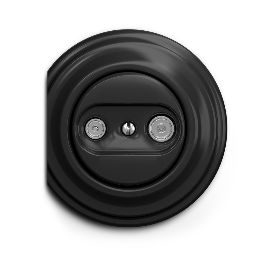 Kliklap - Винтажная абонентская розетка TV+R (проходная) черный