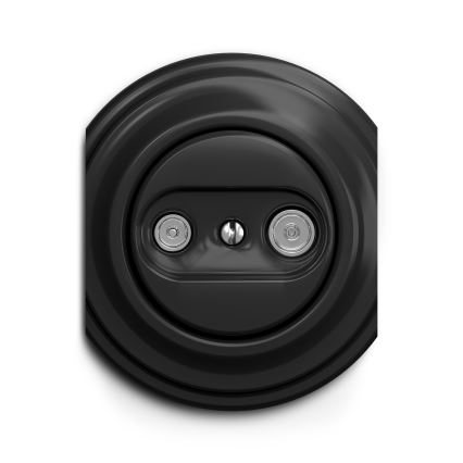 Kliklap - Винтажная абонентская розетка TV+R (проходная) черный