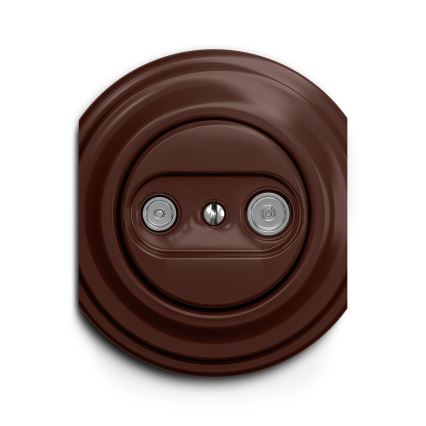 Kliklap - Винтажная абонентская розетка TV+R (проходная) коричневый
