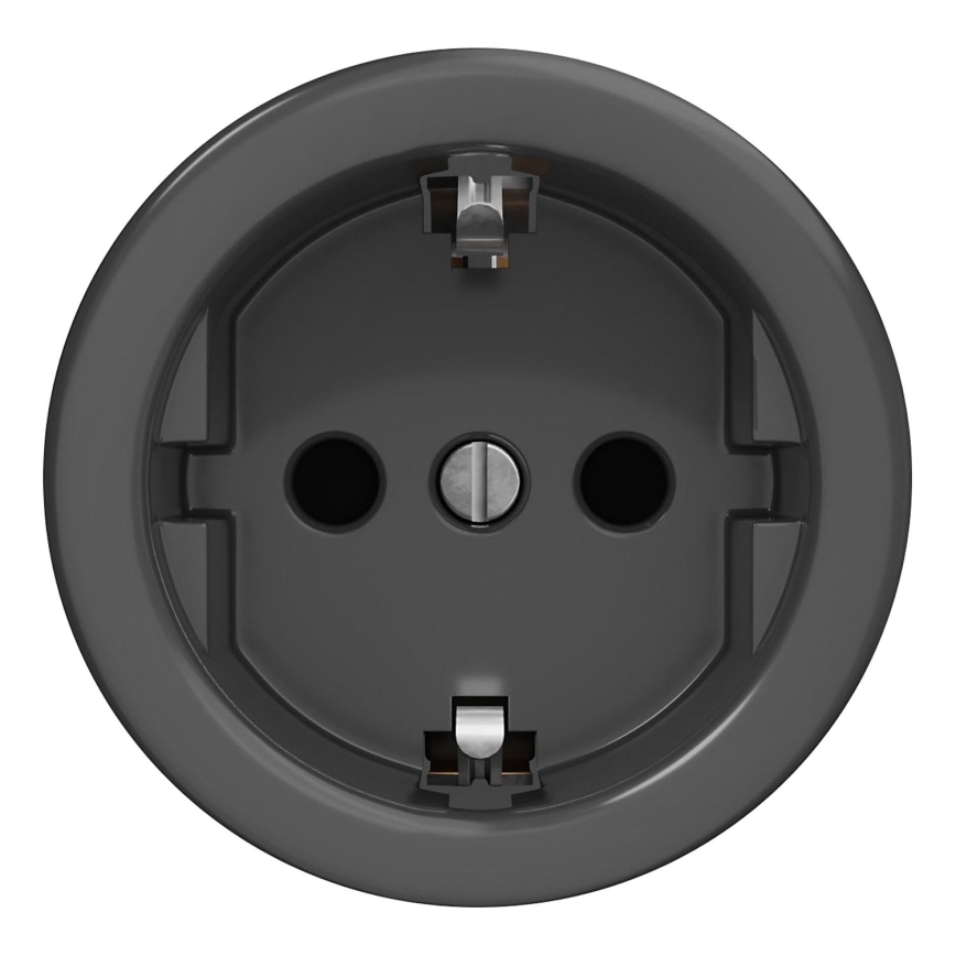 Kliklap - Винтажная домашняя розетка без рамки SCHUKO 230V/16A антрацит