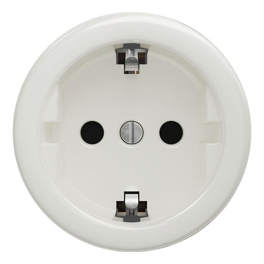 Kliklap - Винтажная домашняя розетка без рамки SCHUKO 230V/16A белый