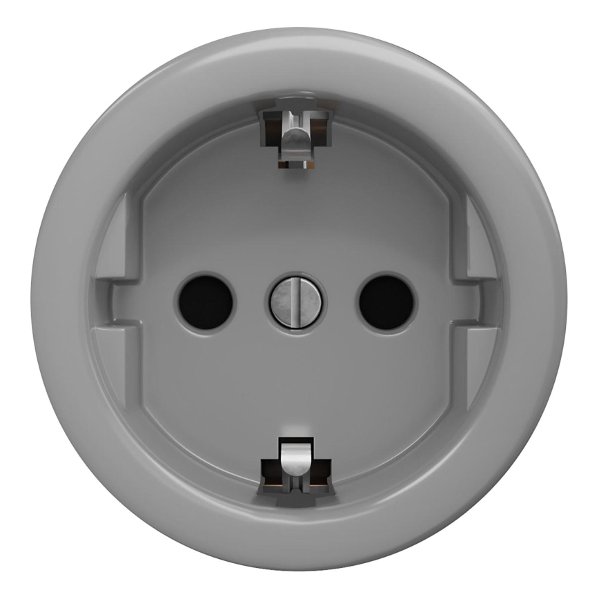 Kliklap - Винтажная домашняя розетка без рамки SCHUKO 230V/16A серый