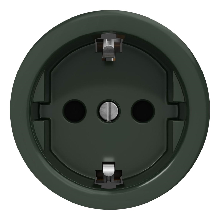 Kliklap - Винтажная домашняя розетка без рамки SCHUKO 230V/16A зеленый