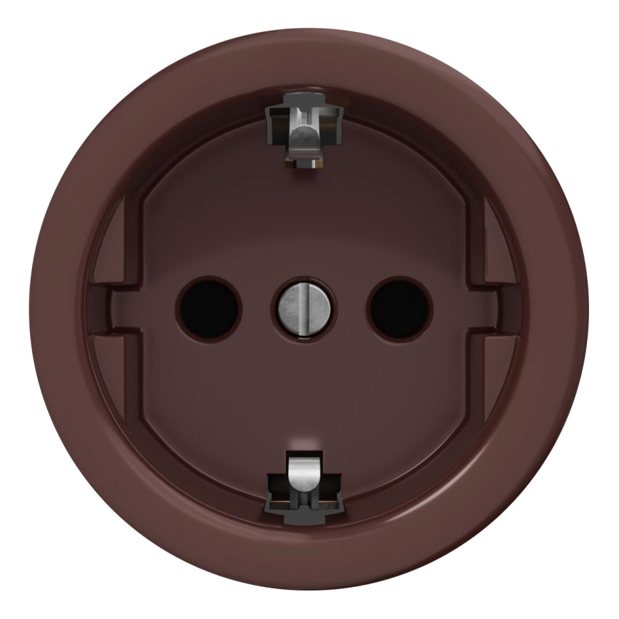 Kliklap - Винтажная домашняя розетка без рамки SCHUKO 230V/16A коричневый