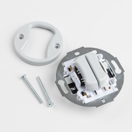 Kliklap - Винтажный двойной лестничный выключатель без рамки № 6+6 серый