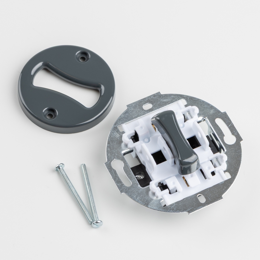 Kliklap - Винтажный однополюсный выключатель без рамки № 1 антрацит