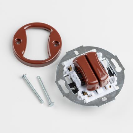 Kliklap - Винтажный серийный выключатель без рамки № 5 коричневый