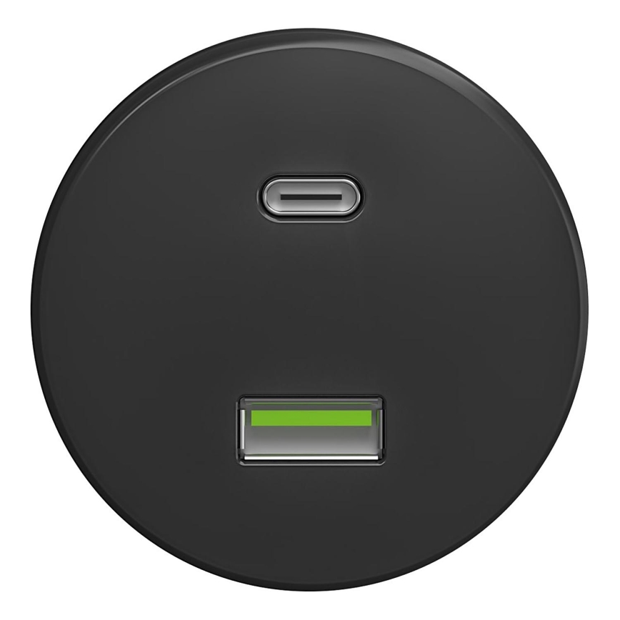 Kliklap - Винтажный USB-разъем A+C антрацит