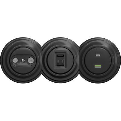 Kliklap - Винтажный USB-разъем A+C без рамки антрацит