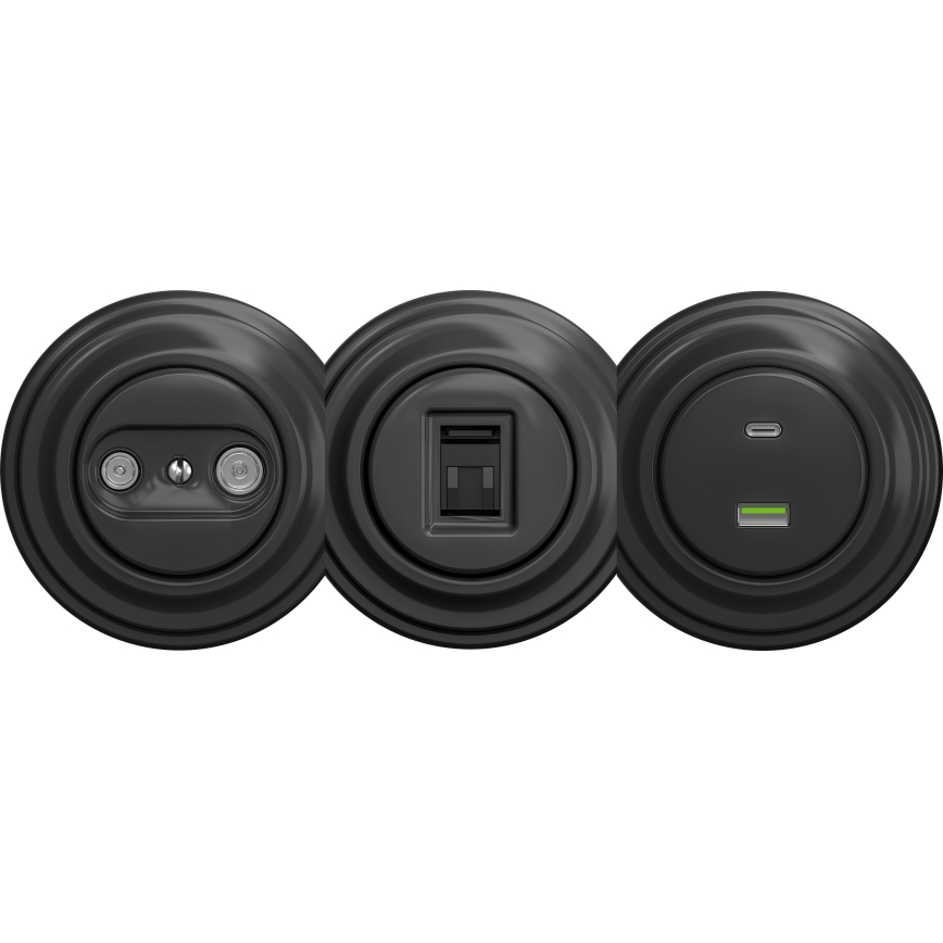 Kliklap - Винтажный USB-разъем A+C без рамки антрацит