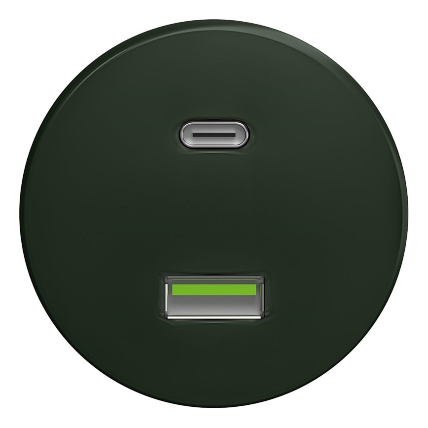 Kliklap - Винтажный USB-разъем A+C зеленый