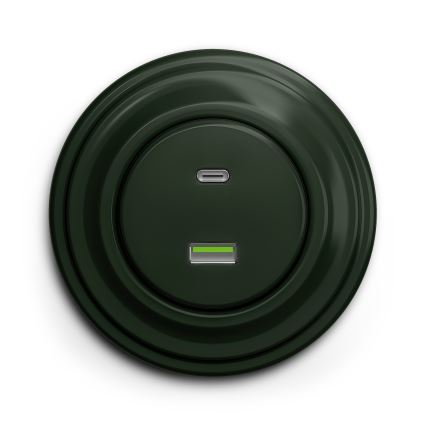 Kliklap - Винтажный USB-разъем A+C зеленый