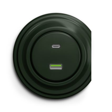 Kliklap - Винтажный USB-разъем A+C зеленый
