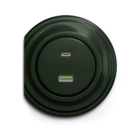 Kliklap - Винтажный USB-разъем A+C зеленый