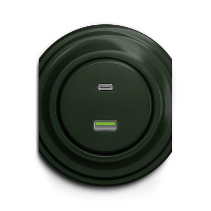 Kliklap - Винтажный USB-разъем A+C зеленый