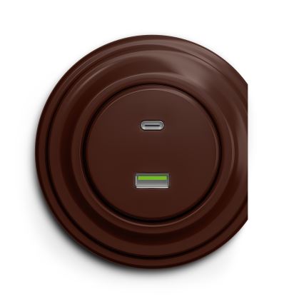 Kliklap - Винтажный USB-разъем A+C коричневый