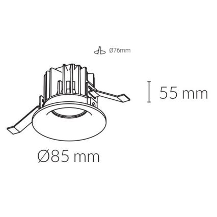 Kohl Lighting - Вбудований стельовий LED світильник для ванної LUXO LED/12W/230V IP65