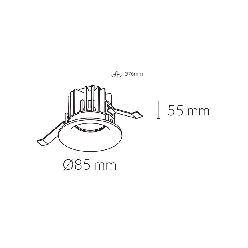 Kohl Lighting - Вбудований стельовий LED світильник для ванної LUXO LED/12W/230V IP65