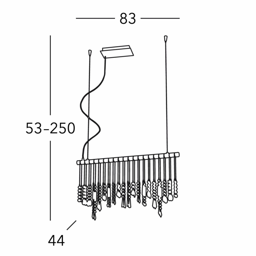Kolarz 104.85.5 - Хрустальная подвесная люстра STRETTA 5xG9/40W/230V блестящий хром