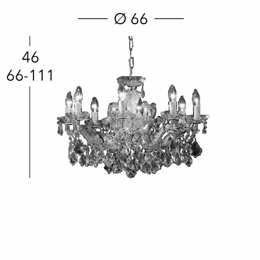 Kolarz 3149.88.3.KoT - Хрустальная люстра на цепи MARIA LOUISE 8xE14/40W/230V 24K золотистый