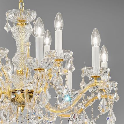 Kolarz 3149.88+4.3.KoT - Хрустальная люстра на цепи MARIA LOUISE 12xE14/40W/230V 24K золотистый