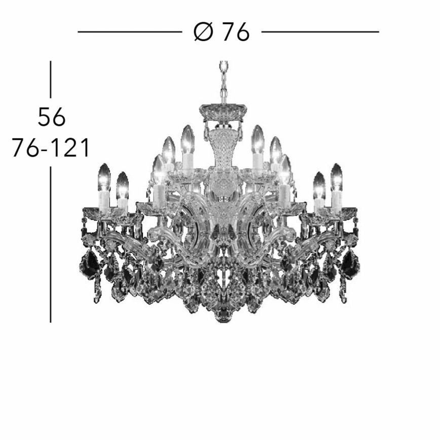 Kolarz 3149.88+4.3.KoT - Хрустальная люстра на цепи MARIA LOUISE 12xE14/40W/230V 24K золотистый