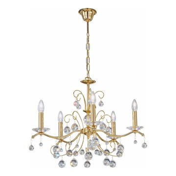 Kolarz 3234.85.3.KoT - Хрустальная люстра на цепи CARMEN 5xE14/60W/230V 24K золотистый