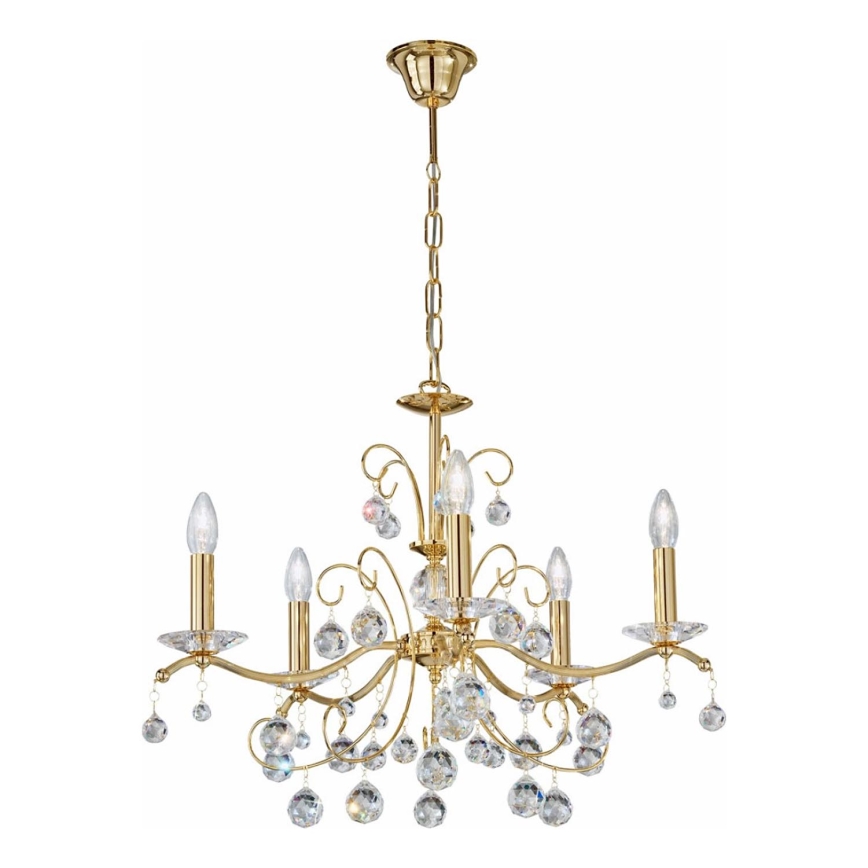 Kolarz 3234.85.3.KoT - Хрустальная люстра на цепи CARMEN 5xE14/60W/230V 24K золотистый