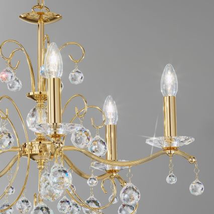 Kolarz 3234.85.3.KoT - Хрустальная люстра на цепи CARMEN 5xE14/60W/230V 24K золотистый