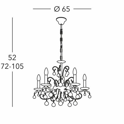 Kolarz 3234.85.3.KoT - Хрустальная люстра на цепи CARMEN 5xE14/60W/230V 24K золотистый