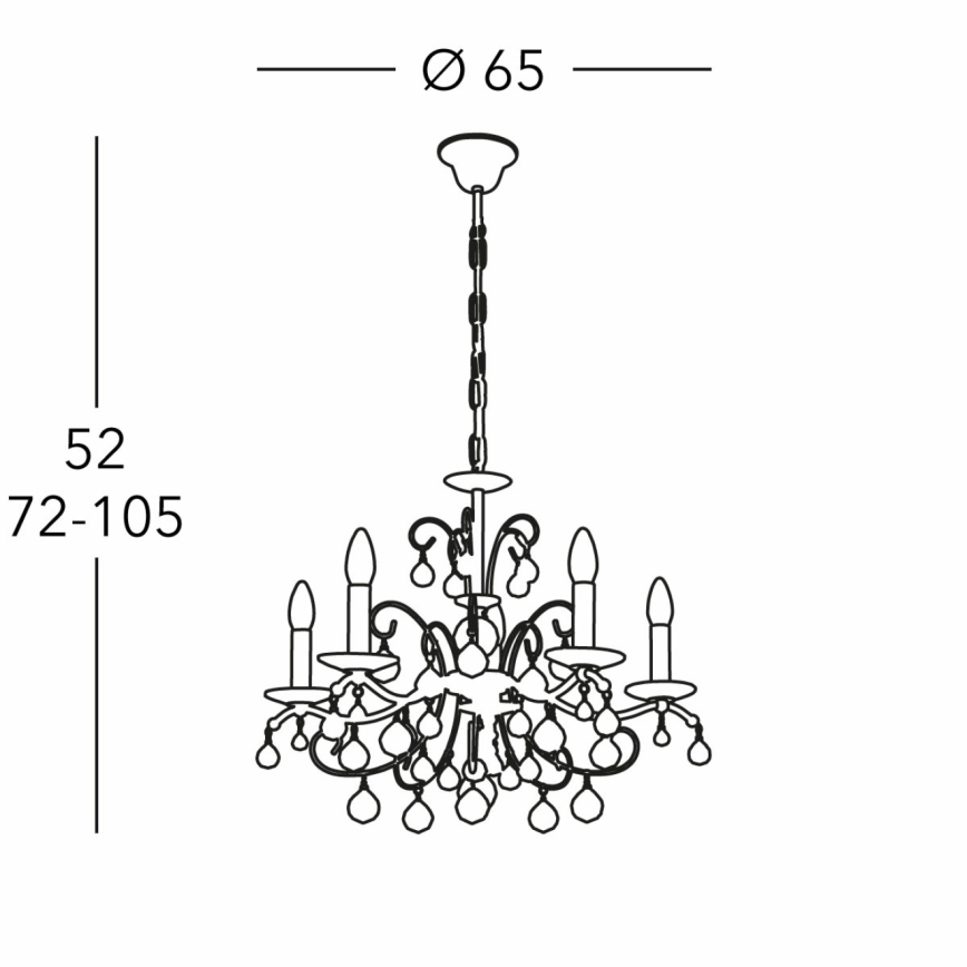 Kolarz 3234.85.3.KoT - Хрустальная люстра на цепи CARMEN 5xE14/60W/230V 24K золотистый