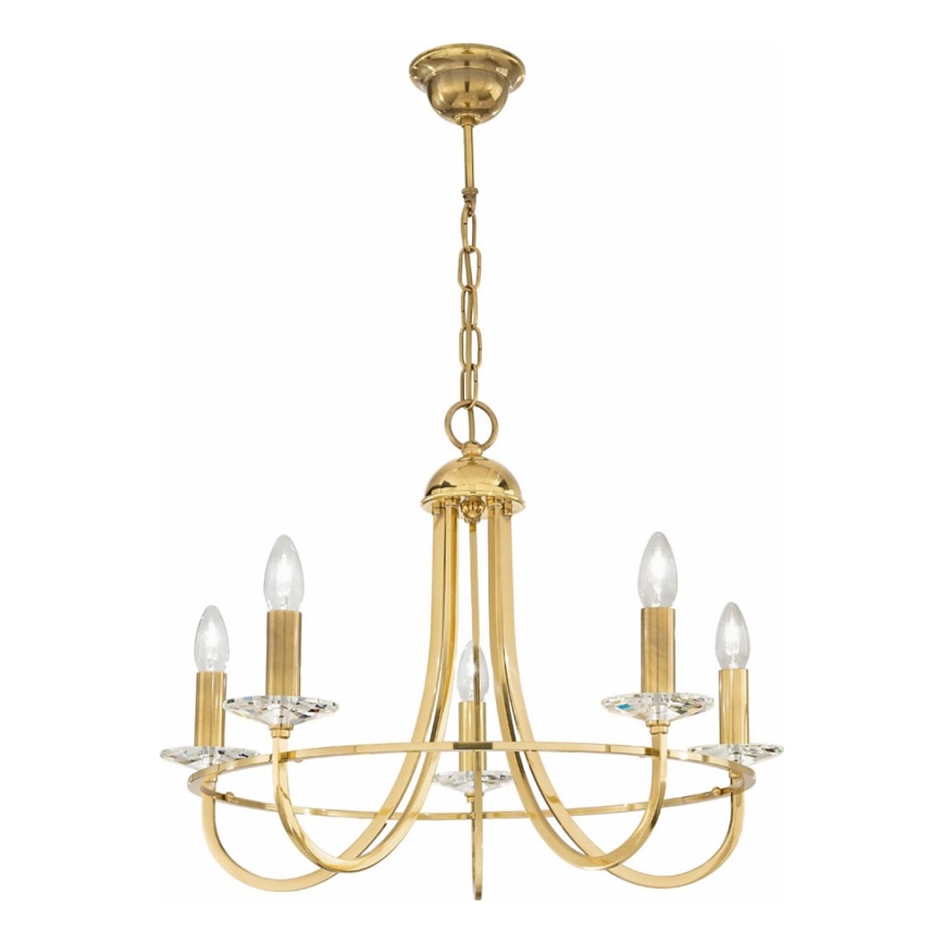 Kolarz 330.85.8C - Кришталева люстра на ланцюгу IMPERIAL 5xE14/60W/230V золотий