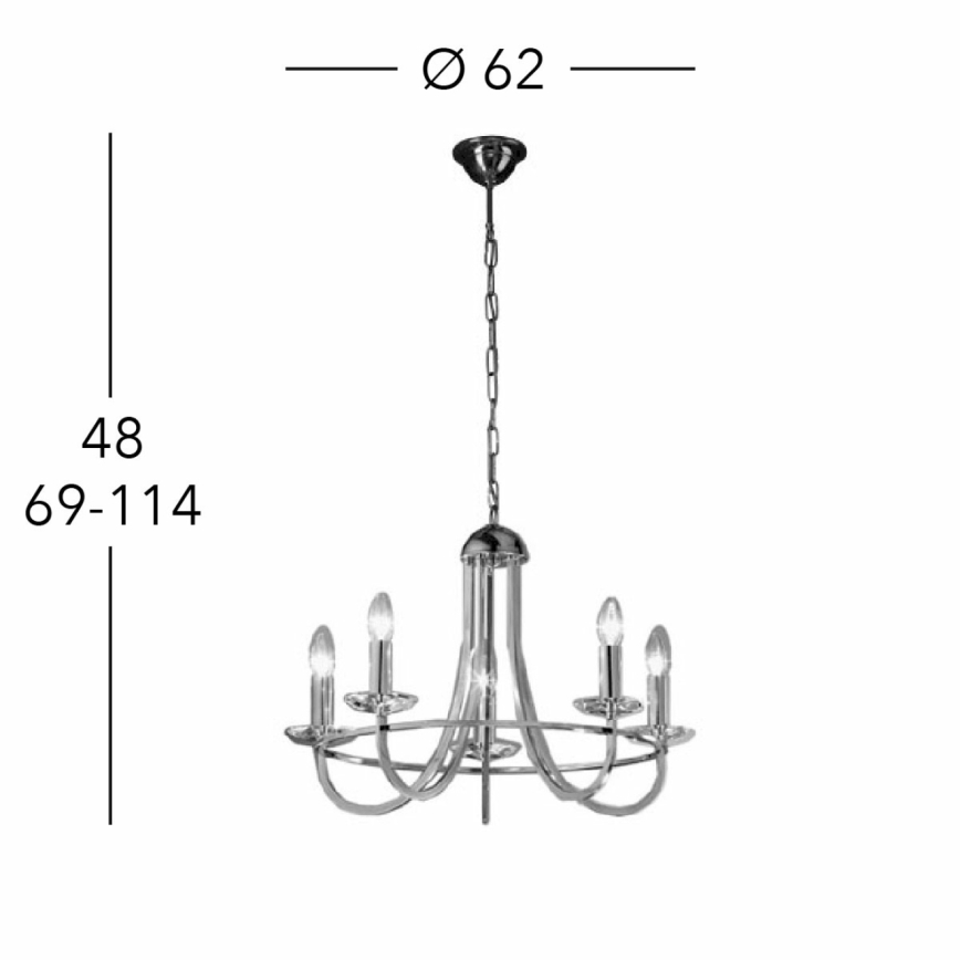 Kolarz 330.85.8C - Кришталева люстра на ланцюгу IMPERIAL 5xE14/60W/230V золотий