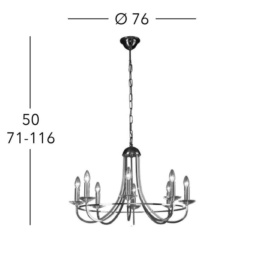 Kolarz 330.88.8C - Хрустальная люстра на цепи IMPERIAL 8xE14/60W/230V золотистый
