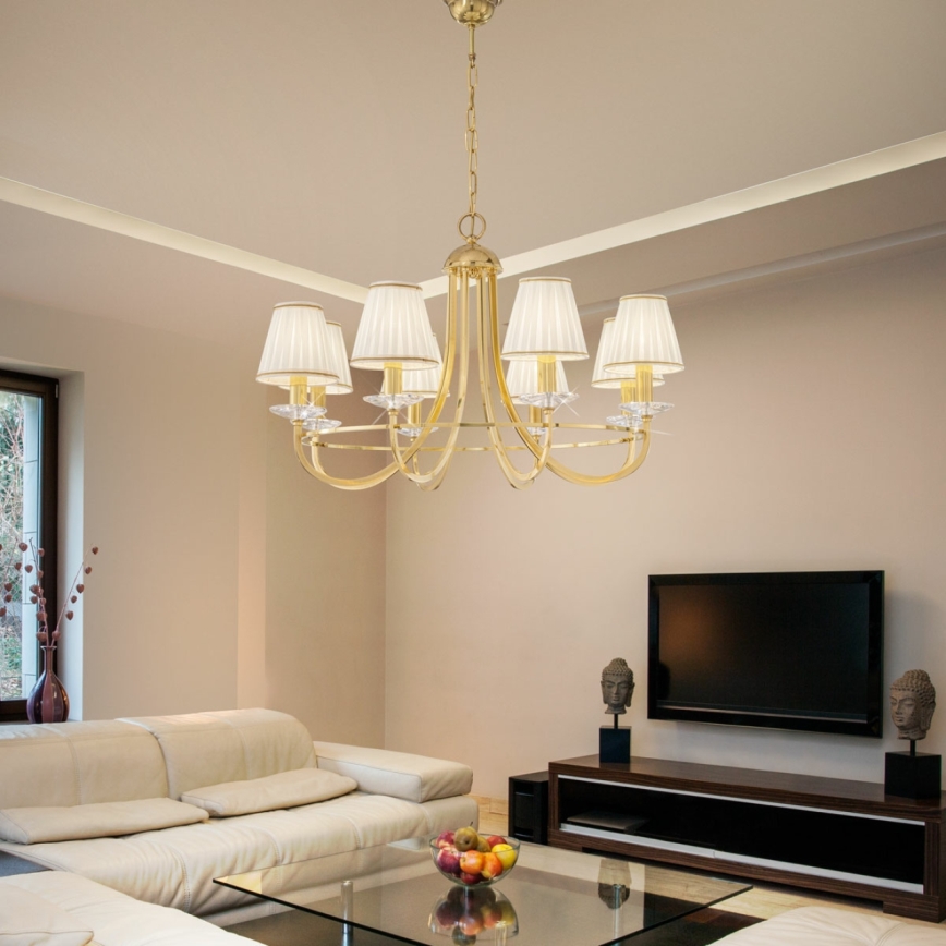 Kolarz 330.88.8C - Кришталева люстра на ланцюгу IMPERIAL 8xE14/60W/230V золотий