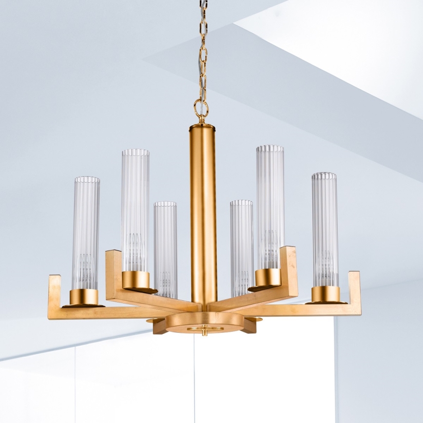 Kolarz 6009.80630 - Люстра на ланцюгу RAGGIO 6xE14/25W/230V 24K золотий