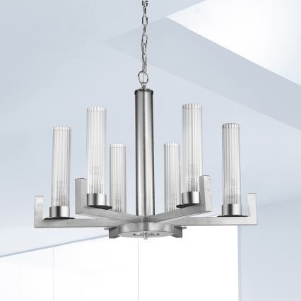 Kolarz 6009.80650 - Люстра на ланцюгу RAGGIO 6xE14/25W/230V срібний
