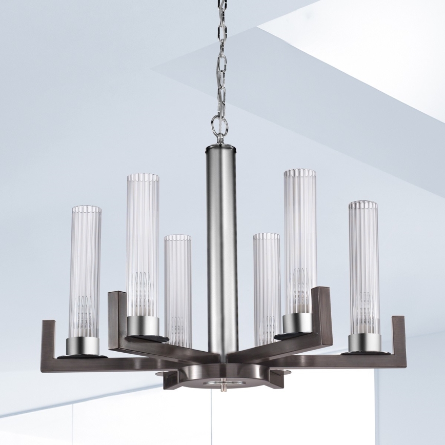Kolarz 6009.80660 - Люстра на ланцюгу RAGGIO 6xE14/25W/230V матовий хром