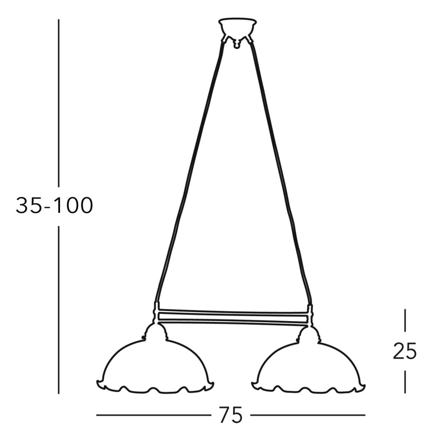 Kolarz 731.82.71 - Підвісна люстра NONNA 2xE27/75W/230V