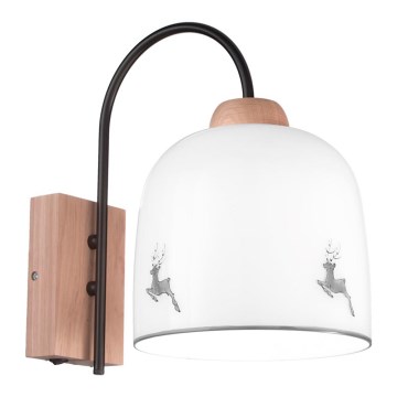 Kolarz A1352.61.Gr.100 - Настінна лампа NONNA 1xE27/60W/230V олені дуб/білий/сірий