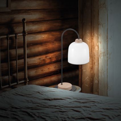 Kolarz A1352.71.Gr - Настільна лампа NONNA 1xE27/60W/230V дуб/білий/сірий
