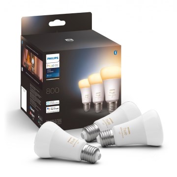 Komplekt 3 sht. svitlodiodnykh lamp zi zminnoyu yaskravistyu Philips Hue WHITE AMBIANCE A60 E27/6W/230V 2200-6500K