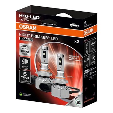 Komplekt iz 2 svetodiodnyh avtomobilnyh lamp NIGHT BREAKER SMART H10 PY20d/7W/12V 6000K - Osram