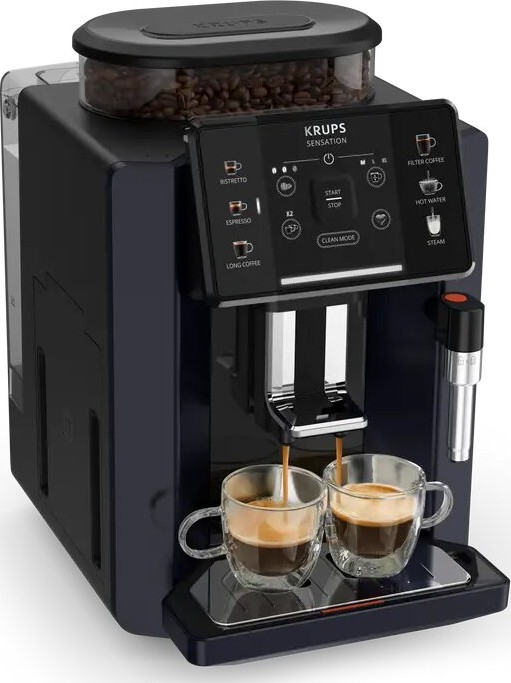 Krups - Автоматическая кофемашина с контейнером для молока SENSATION 1450W/230V черный