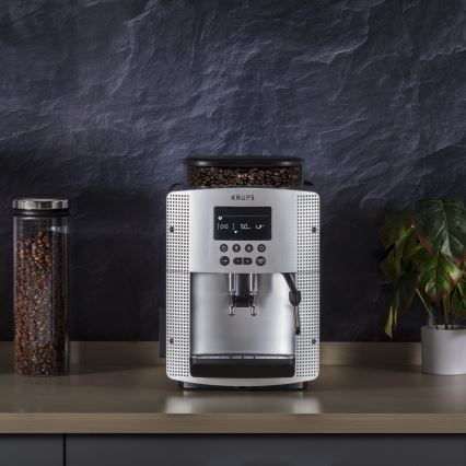 Krups - Автоматична кавоварка ESSENTIAL 1450W/230V срібний
