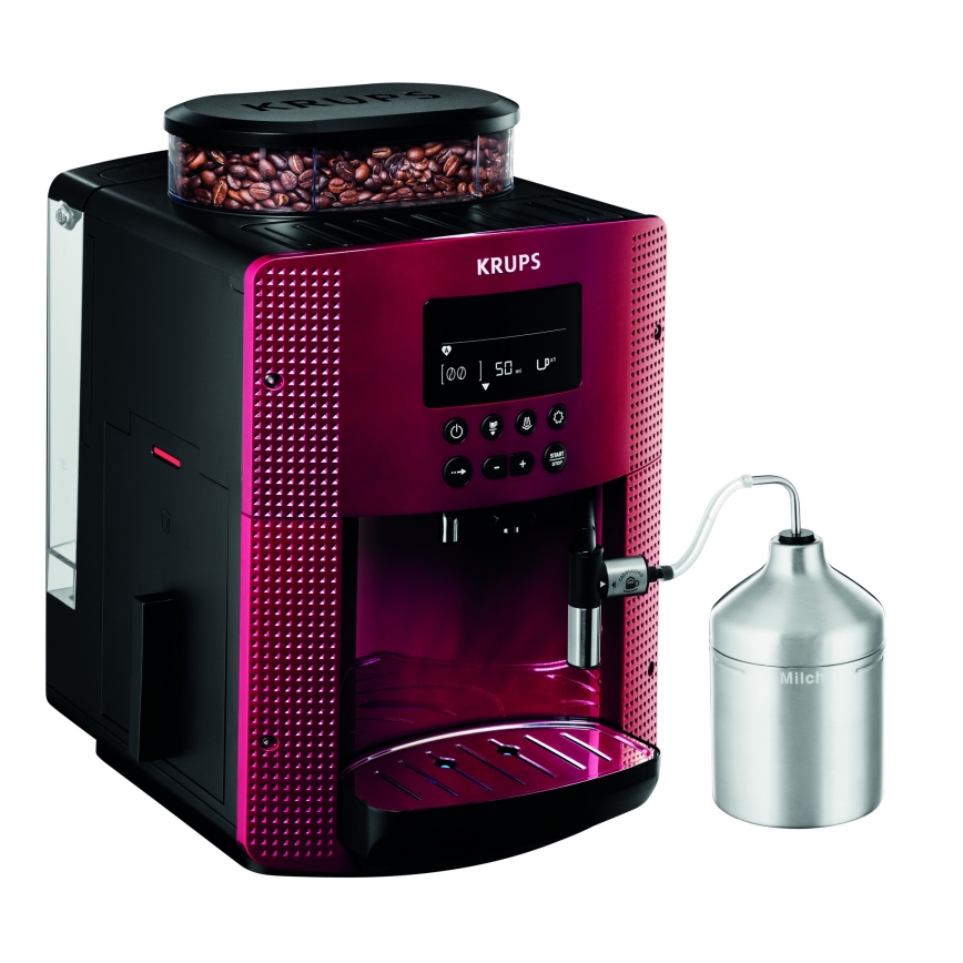 Krups - Автоматична кавоварка з контейнером для молока ESSENTIAL 1450W/230V червоний
