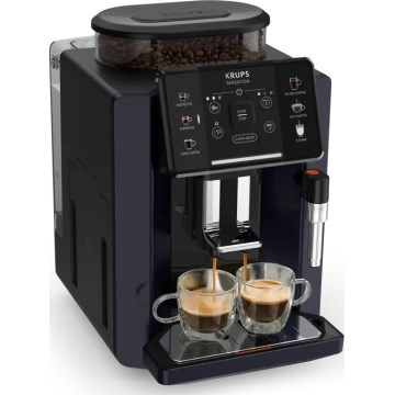 Krups - Автоматична кавоварка з контейнером для молока SENSATION 1450W/230V чорний