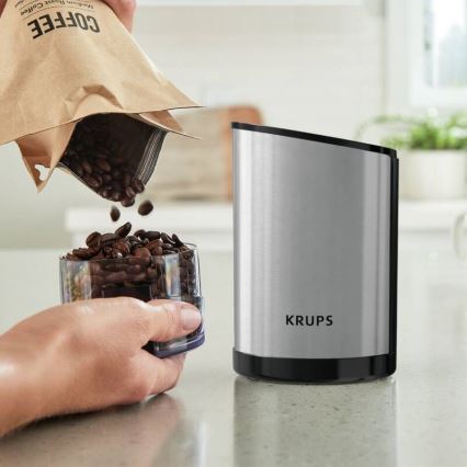 Krups - Электрическая кофемолка 85 г FAST-TOUCH 200W/230V матовый хром