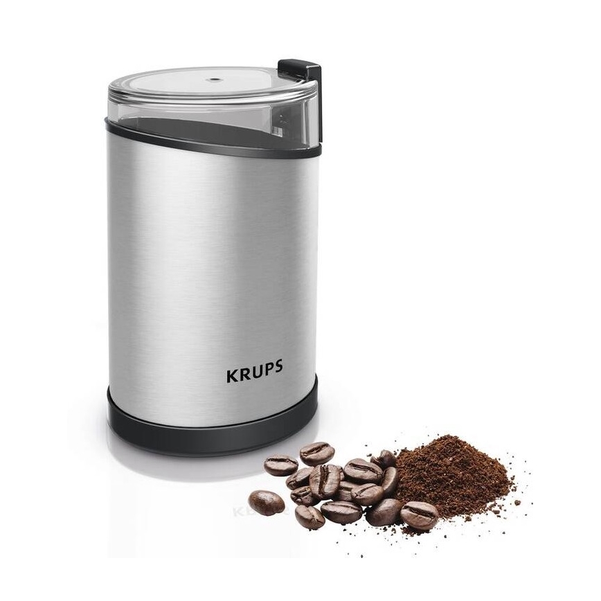 Krups - Электрическая кофемолка 85 г FAST-TOUCH 200W/230V матовый хром