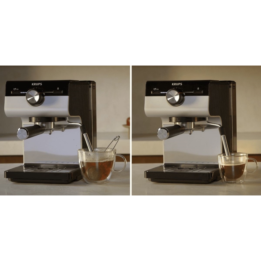 Krups - Ріжкова кавоварка на дві чашки AUTHENTIC 1450W/230V сірий